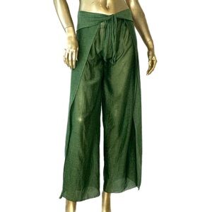 AMIR SLAMA 100% VISCOSE SHEER PALAZZO PANTS SZ M made in Brazil